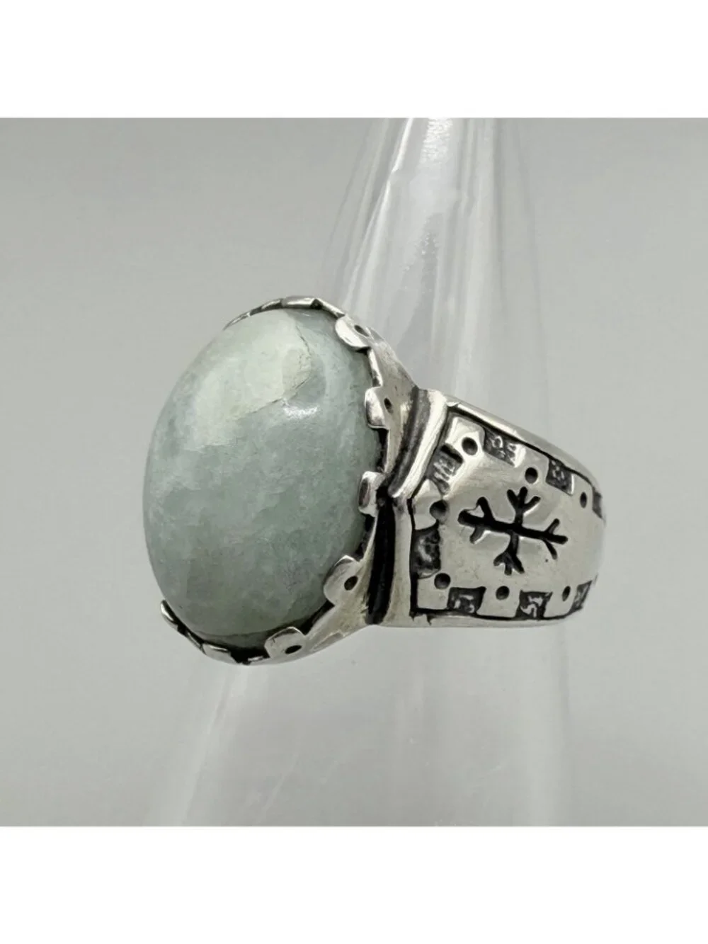 Carolyn Pollack Milky Aquamarine Shield Ring Relios Sterling Silver Size 7